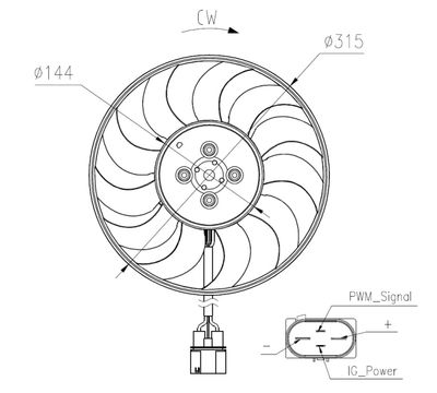 Вентилятор, охлаждение двигателя NRF 47970 для VW ARTEON