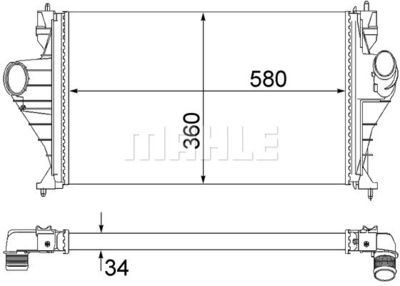 Интеркулер MAHLE CI 321 000S для CITROËN XANTIA