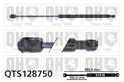 QUINTON HAZELL QTS128750 Амортизатор багажника и капота  для HYUNDAI ELANTRA (Хендай Елантра)