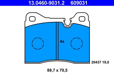 Комплект тормозных колодок, дисковый тормоз ATE 13.0460-9031.2 для BMW M1