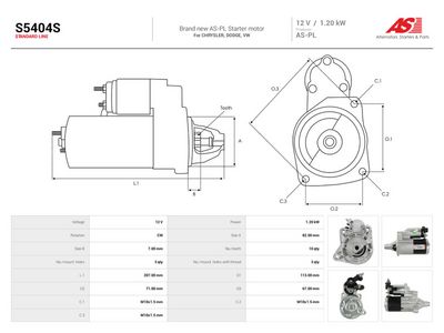 Starteris AS-PL S5404S