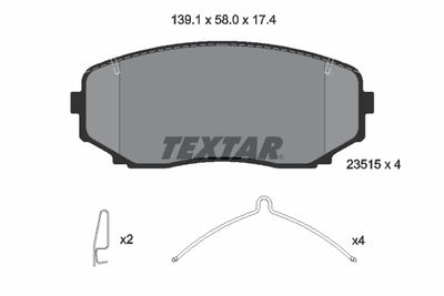 Комплект тормозных колодок, дисковый тормоз TEXTAR 2351503 для FORD USA EDGE