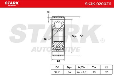 каре комплект, полуоска STARK SKJK-0200211