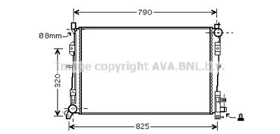 Радиатор, охлаждение двигателя AVA QUALITY COOLING CR2092 для CHRYSLER VOYAGER