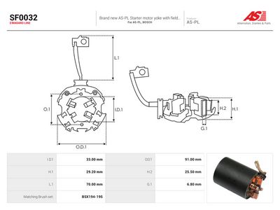 Držiak, uhlíkový zberač AS-PL AS SF0032