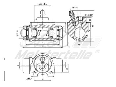 спирачно цилиндърче на колелото A.Z. Meisterteile AZMT-44-111-1092
