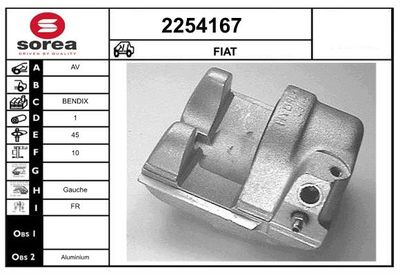 Тормозной суппорт EAI 2254167 для FIAT 850
