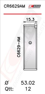 Черупка на биелен лагер KING CR6629AM0.25