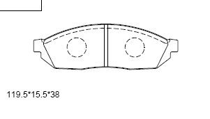 Комплект тормозных колодок, дисковый тормоз ASIMCO KD3767 для BYD FLYER