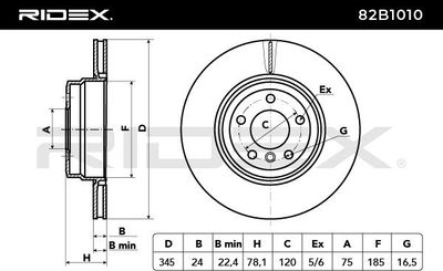 спирачен диск RIDEX 82B1010