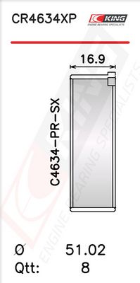 Черупка на биелен лагер KING CR4634XP0.5