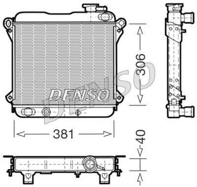 Радиатор, охлаждение двигателя DENSO DRM09001 для FIAT 128