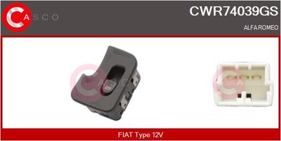 CASCO CWR74039GS Кнопка стеклоподьемника  для ALFA ROMEO 147 (Альфа-ромео 147)