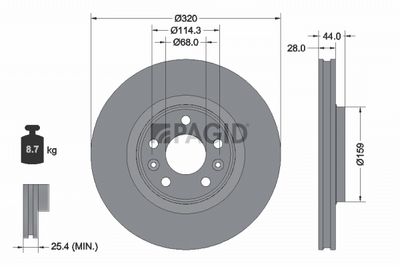 спирачен диск PAGID 56517NC