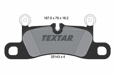 Комплект тормозных колодок, дисковый тормоз TEXTAR 2514301 для PORSCHE 718
