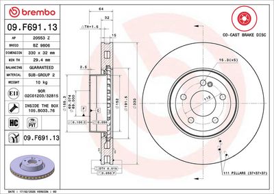 Tarcza hamulcowa AP 20553Z