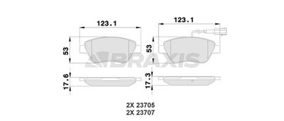 Комплект тормозных колодок, дисковый тормоз BRAXIS AB0228 для CITROËN NEMO