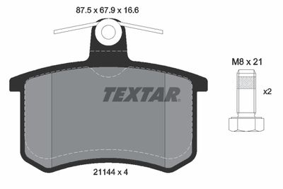 Комплект тормозных колодок, дисковый тормоз TEXTAR 2114401 для LANCIA THEMA