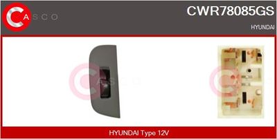 Выключатель, стеклолодъемник CASCO CWR78085GS для HYUNDAI TERRACAN