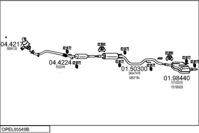 SISTEM DE ESAPAMENT MTS OPEL95549B017942