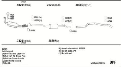 SISTEM DE ESAPAMENT WALKER MBK032888B
