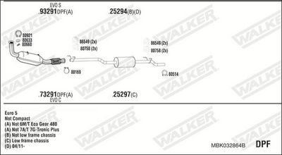 SISTEM DE ESAPAMENT WALKER MBK032864B