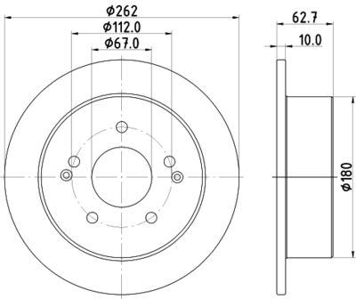 Тормозной диск HELLA 8DD 355 133-341 для SSANGYONG ACTYON