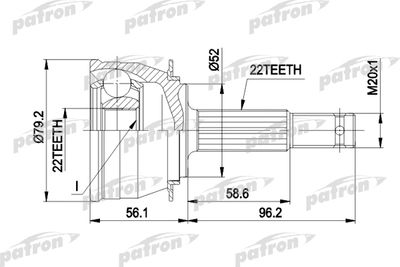 PATRON PCV1234 ШРУС  для DAEWOO ESPERO (Деу Есперо)