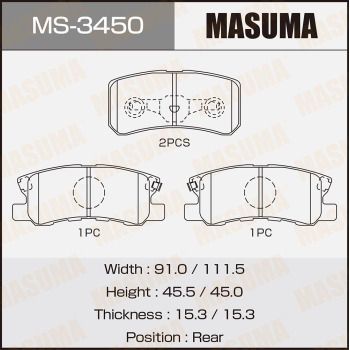 MASUMA MS-3450 Тормозные колодки барабанные  для MITSUBISHI ASX (Митсубиши Асx)
