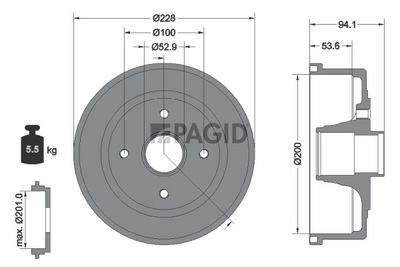 спирачен барабан PAGID