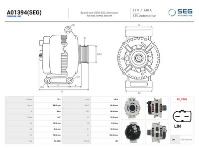 Alternátor AS-PL A01394(SEG)