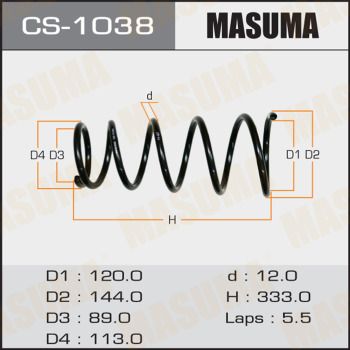 MASUMA CS-1038 Пружина подвески  для TOYOTA CALDINA (Тойота Калдина)