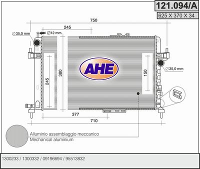 AHE 121.094/A Крышка радиатора  для CHEVROLET CORSA (Шевроле Корса)