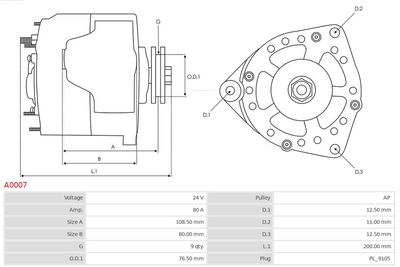 Alternator A0007