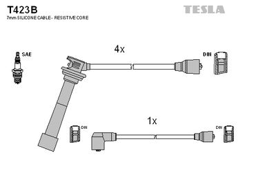 Комплект проводов зажигания TESLA T423B для SUZUKI SWIFT