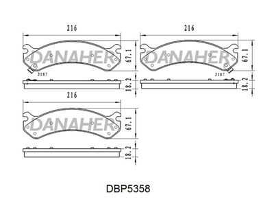 DANAHER DBP5358 Тормозные колодки и сигнализаторы  для HUMMER  (Хаммер Хаммер)