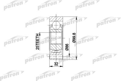 Шарнирный комплект, приводной вал PATRON PCV3002 для ABARTH RITMO