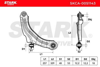 носач, окачване на колелата STARK SKCA-0051143