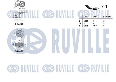 SET CUREA TRANSMISIE CU CANELURI RUVILLE 570135 1