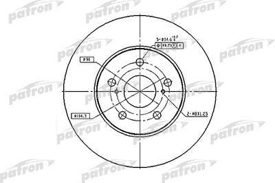 Тормозной диск PATRON PBD4204 для TOYOTA ALPHARD
