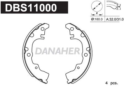 Комплект тормозных колодок DANAHER DBS11000 для DAIHATSU WILDCAT/ROCKY