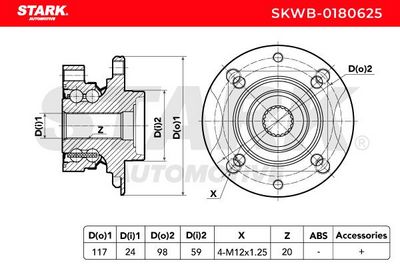 комплект колесен лагер STARK SKWB-0180625