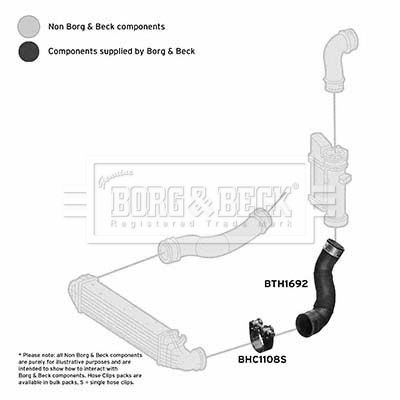 Charge Air Hose Borg & Beck BTH1692