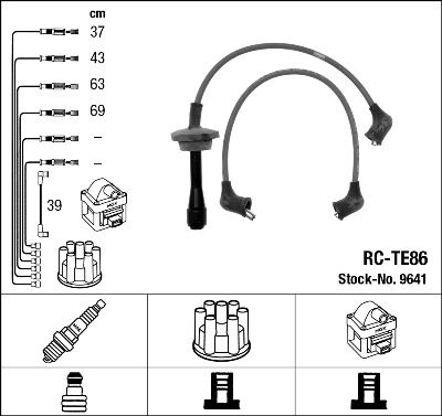 Комплект проводов зажигания NGK 9641 для TOYOTA CARINA