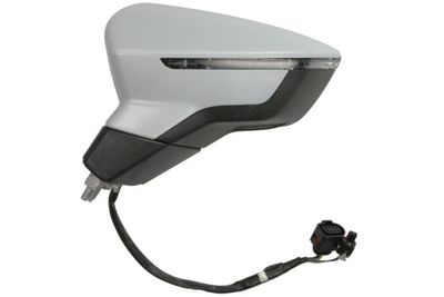 Zijspiegel Links (elektrisch, in reliëf, met verwarming, assistent rijstrookverandering, under-coated, elektrisch opklapbaar, met indicator) past: SEAT ARONA KJ, IBIZA V 6F 06.17-