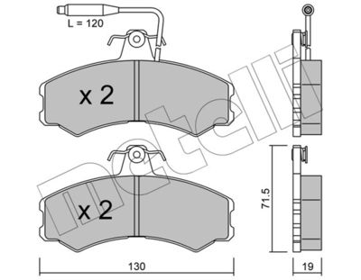 Комплект тормозных колодок, дисковый тормоз METELLI 22-0031-0 для CITROËN C25