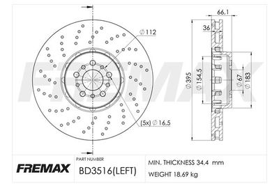 FREMAX BD-3516 Гальмівні диски 