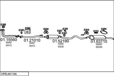 SISTEM DE ESAPAMENT MTS OPEL89178A000638