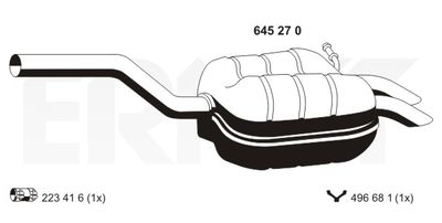 Глушитель выхлопных газов конечный ERNST 645270 для SKODA OCTAVIA