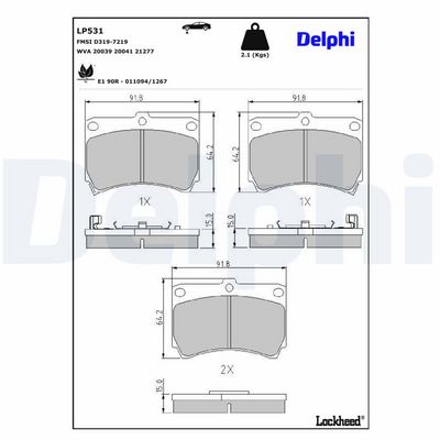 BREMSBELAGSATZ SCHEIBENBREMSE